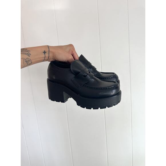 Vagabond Dioon Chunky Heeled Loafers Black Leather 37 / 6.5 - Picture 2 of 4